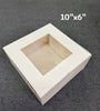 10'' x 6'' Inch White Clear Window Cake Box