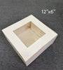 12'' x 6'' Inch White Clear Window Cake Box