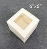 6'' x 6'' Inch White Clear Window Cake Box