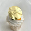 5cm Happy Anniversary With Flower Round Cupcake Topper