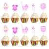 Baby Girl Baby Shower Paper Pink Cake Toppers 24pk