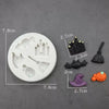 HALLOWEEN Witch Hat Bat Broom Pumpkin Castle Silicone Fondant Mould