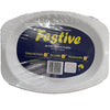 245mm x 330mm Festive Premium White Plastic Oval Plate 50pk