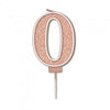 Sparkling & Fizz Rose Gold Glitter Number 0,1,2,3,4,5,6,7,8,9, Candle