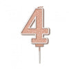 Sparkling & Fizz Rose Gold Glitter Number 0,1,2,3,4,5,6,7,8,9, Candle