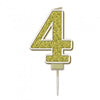 Sparkling & Fizz Gold Glitter Number 0,1,2,3,4,5,6,7,8,9, Candle