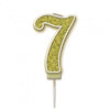 Sparkling & Fizz Gold Glitter Number 0,1,2,3,4,5,6,7,8,9, Candle