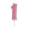 Sparkling & Fizz Pink Glitter Number 0,1,2,3,4,5,6,7,8,9, Candle