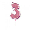 Sparkling & Fizz Pink Glitter Number 0,1,2,3,4,5,6,7,8,9, Candle