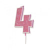 Sparkling & Fizz Pink Glitter Number 0,1,2,3,4,5,6,7,8,9, Candle