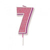 Sparkling & Fizz Pink Glitter Number 0,1,2,3,4,5,6,7,8,9, Candle