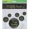 Happy Birthday Black & Gold Hanging Swirls Pack 6