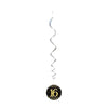 16th Birthday Black & Gold Hanging Swirls Pack 6