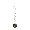 18th Birthday Black & Gold Hanging Swirls Pack 6