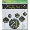 21st Birthday Black & Gold Hanging Swirls Pack 6