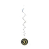 30th Birthday Black & Gold Hanging Swirls Pack 6