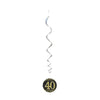 40th Birthday Black & Gold Hanging Swirls Pack 6