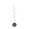 50th Birthday Black & Gold Hanging Swirls Pack 6