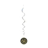 60th Birthday Black & Gold Hanging Swirls Pack 6