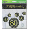 80th Birthday Black & Gold Hanging Swirls Pack 6