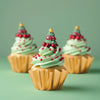 8pcs Christmas Tree Christmas Edible Cake Icing Cupcake Topper Decorations