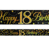 18th Birthday Sparkling Fizz Black and Gold Banner