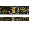 30th Birthday Sparkling Fizz Black and Gold Banner