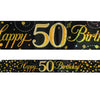 50th Birthday Sparkling Fizz Black and Gold Banner