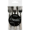 40Pk Stainless Steel Look Reusable Plastic Silver Mini Cocktail Dessert Forks