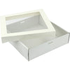 2pk ECO Small Square 25.8 x 15.5 x 8cm White Grazing /Hamper Box With Clear Window Lid