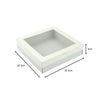 2pk ECO Small Square 25.8 x 15.5 x 8cm White Grazing /Hamper Box With Clear Window Lid