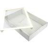 2pk ECO 45cm x 31 cm x 8cm White Grazing /Hamper Box With Clear Window Lid