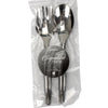 Stainless Steel Look Plastic Large Spoon  and Fork Serving Utensil Set