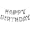 Silver Happy Birthday Foil Letter Balloon Banner