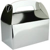 6pcs Metallic Silver Treat / Lolly Return Gift Box With Handle