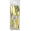 12pk Metallic Gold Reusable Heavy Duty Plastic Knives