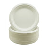 White Small Round Sugarcane Plates Pack of 50
