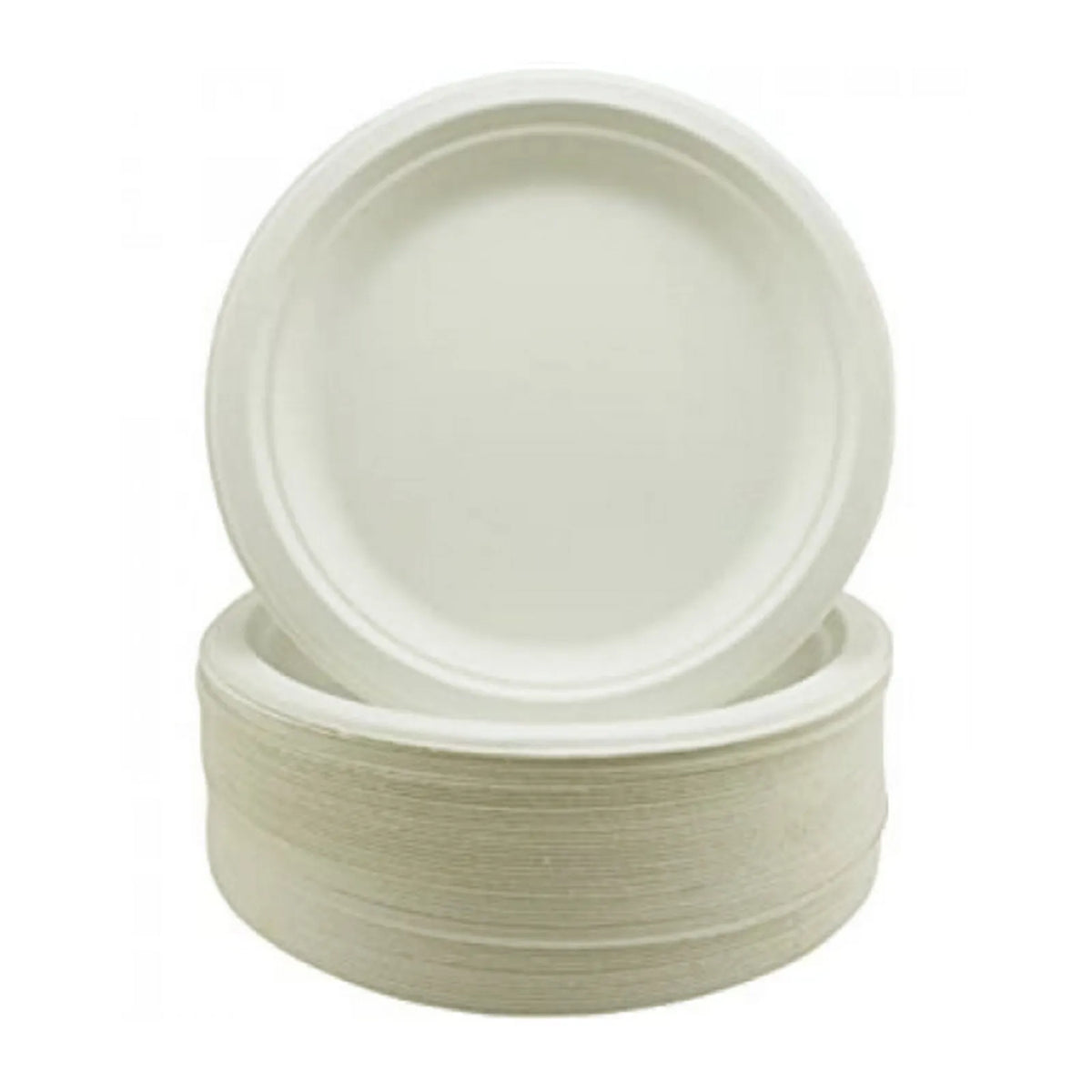 White Small Round Sugarcane Plates Pack of 50 – Top Party Supplies ...