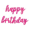 Hot Pink Prismatic Happy Birthday Letter Banner