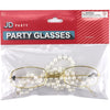 100 Days Of School Costume - Gold Rim Grandma Glasses With Pearl Chain
