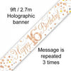 Happy 16th Birthday Sparkling Fizz Rose Gold Foil Banner