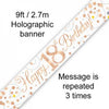 Happy 18th Birthday Sparkling Fizz Rose Gold Foil Banner