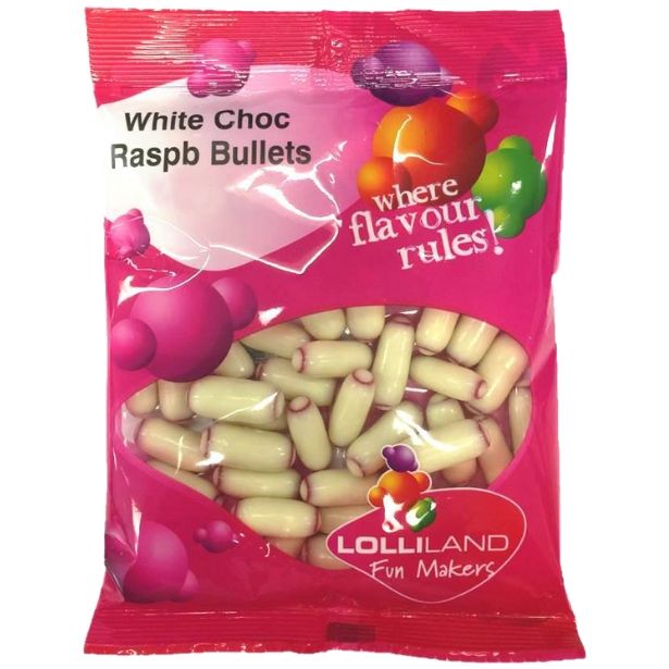 Lolliland White Raspberry Bullets 150g Top Party Supplies, Hoppers
