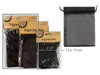 12x17cm Organza Bag Black 4Pack