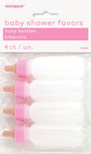 Pink Baby Shower Milk Bottles 9cm 4PK