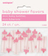 Pink Baby Shower Mini Milk Bottles 24PK