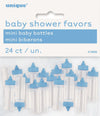 Blue Baby Shower Mini Milk Bottles 24PK