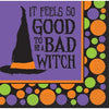 Halloween Bad Witch Purple Beverage Napkin