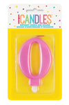Metallic Pink Jumbo Candles "0" - "9"
