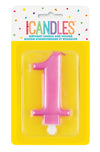 Metallic Pink Jumbo Candles "0" - "9"